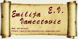 Emilija Vančetović vizit kartica